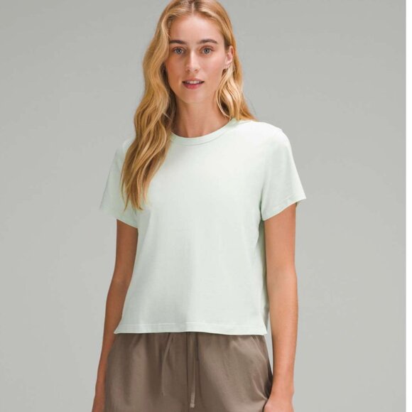 Lululemon Classic-Fit Cotton-Blend T-Shirt Kohlrabi Green Size S - Picture 1 of 11